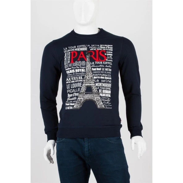 Paris Unisex Pamuklu Slim Fit Sweatshirt Medium ürün görseli 1