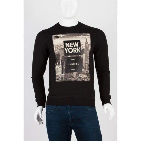 New York Unisex Pamuklu Slim Fit Sweatshirt Medium ürün görseli 1