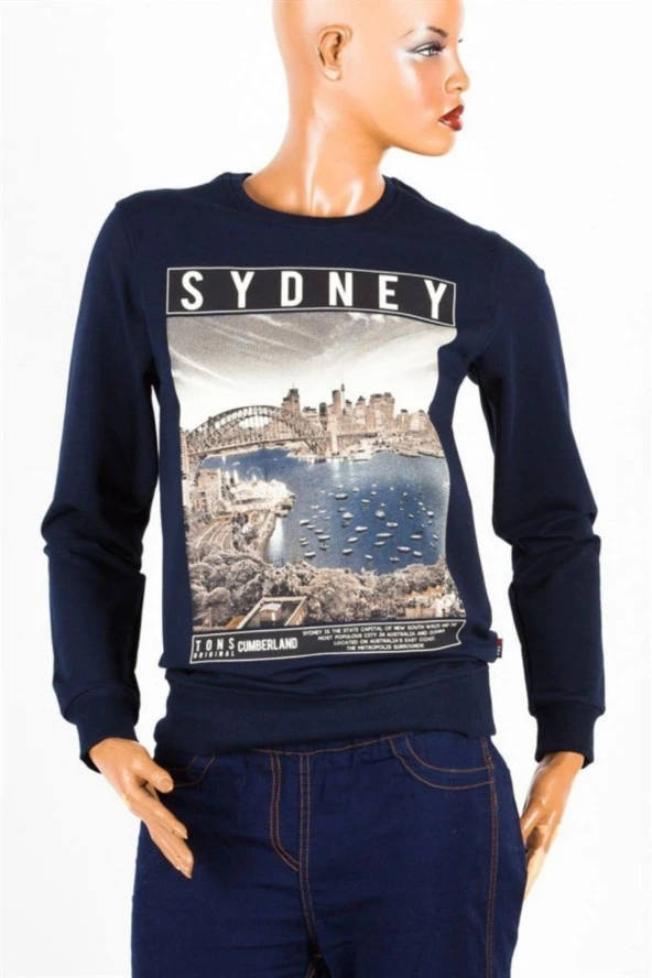 Sidney Unisex Pamuklu Slim Fit Sweatshirt Medium - Resim 6