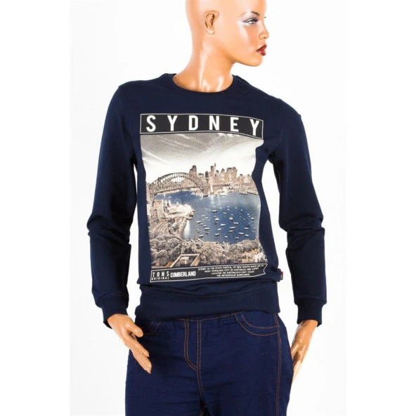 Sidney Unisex Pamuklu Slim Fit Sweatshirt Medium - Resim 3