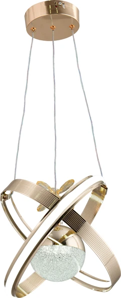 NOVA TEK TOP GOLD LED SARKIT AVİZE,3 RENK YANABİLEN MODERN AVİZE,SALON LED AVİZE ürün görseli 1