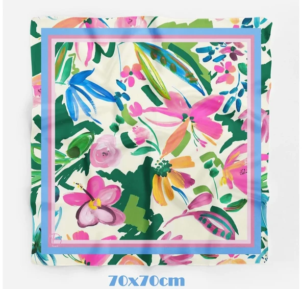 Summer Breeze Pink Desen Fular - Resim 3