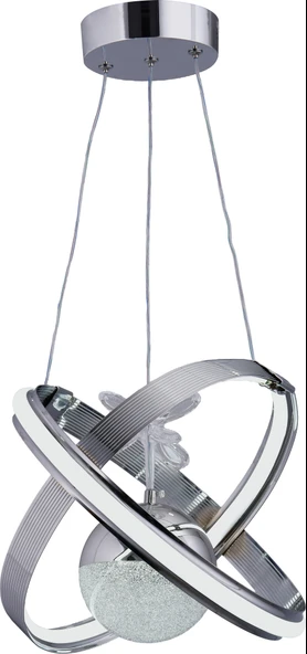 NOVA TEK TOP KROM LED SARKIT AVİZE,3 RENK YANABİLEN MODERN AVİZE,SALON LED AVİZE ürün görseli 1