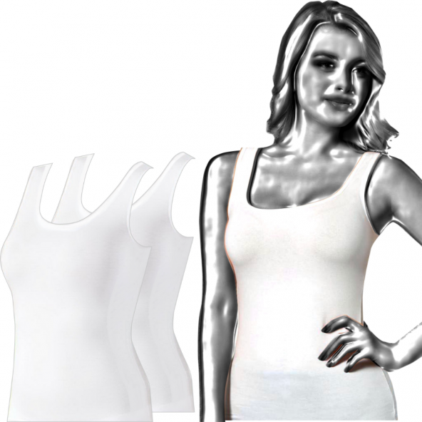 Dr N Silver Gümüşlü Kadın Atlet (2 Adet)  XXL - Resim 3