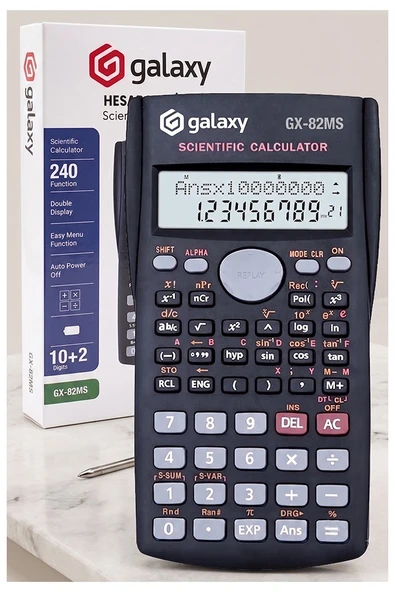 Fonksiyonlu Bilimsel Hesap Makinesi 1 Adet 8x14cm 240 Fonksiyonlu Galaxy Gx-82ms Mühendis Öğrenci 2 Satır Ekran Tasarım ürün görseli 1