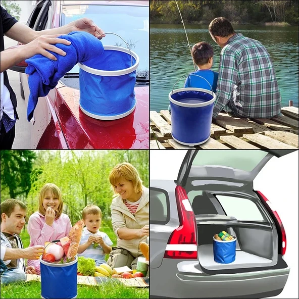 Protackle Katlanabilir Balıkçı Kovası 9 lt Mavi - Resim 5