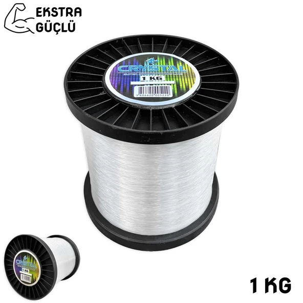 Crystal Şeffaf Bobin Misina 1 KG Ekstra Güçlü ürün görseli 1