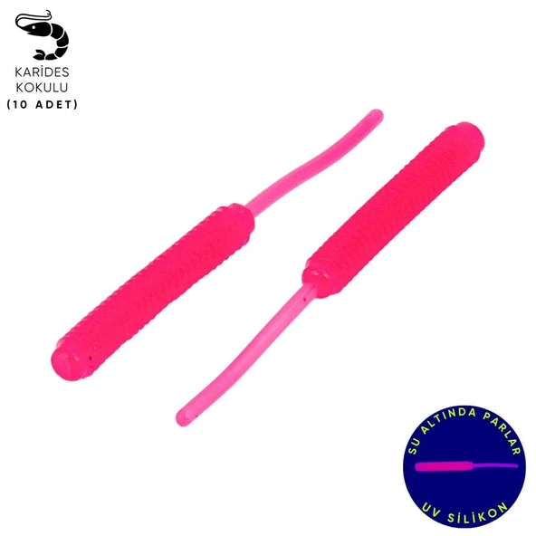 Silikon Kurt Yem - LRF Yem - 1g 52mm - Fishack Wormix - 10 Adet - Pink ürün görseli 1