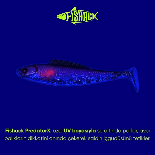 Silikon Balık - 4,5g 85mm - Fishack PredatorX - UV Boyalı - Ghosty - Resim 3
