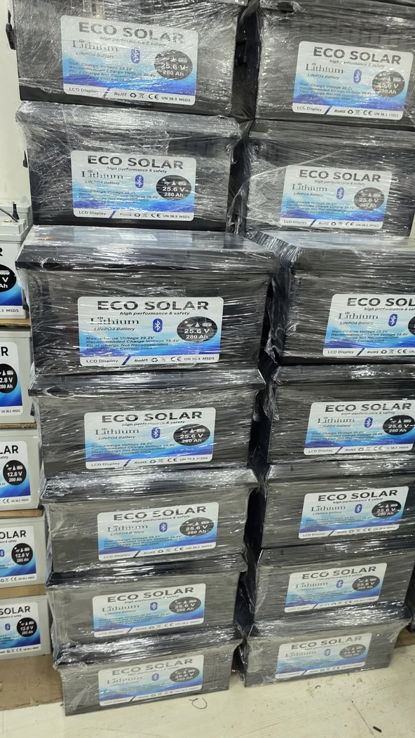 25.6 V 280 AH LİFEPO4 AKÜLER 6000 CCYLE BLUETOOTH LU JK 200 AH SÜREKLİ ÇIKIŞ VERİR ürün görseli 1