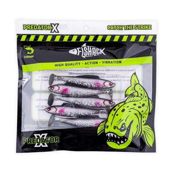 Silikon Balık - 4,5g 85mm - Fishack PredatorX - UV Boyalı - Ghosty - Resim 5