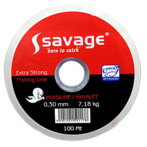 Hayalet Olta Misinası - 100 MT- Savage - 0,18 mm - Sazan, Yayın,Turna, Alabalık ürün görseli 1