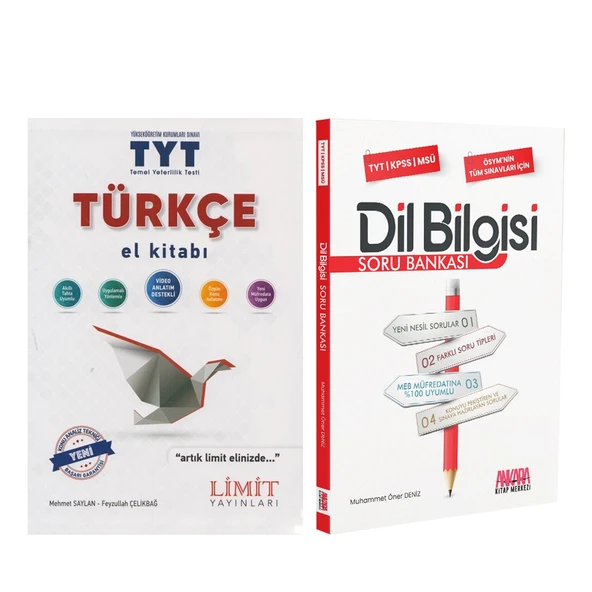 Limit Yayınları TYT Türkçe El Kitabı ve AKM Dil Bilgisi Soru Bankası Seti 2 Kitap ürün görseli 1