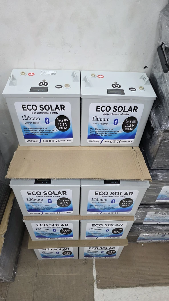 12.8 V 280 AH LİFEPO4 AKÜLER KARAVAN YAŞAM AKÜLERİ 6000 CCYLE JK BMS LI BLUETOOTH LU ürün görseli 1