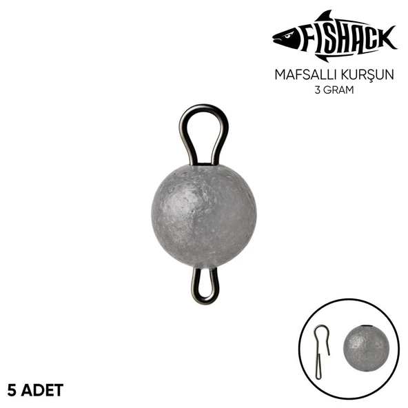 Mafsallı Kurşun - Hareketli İğne Kurşunu - Fishack - 3 Gram - 5'li Paket ürün görseli 1