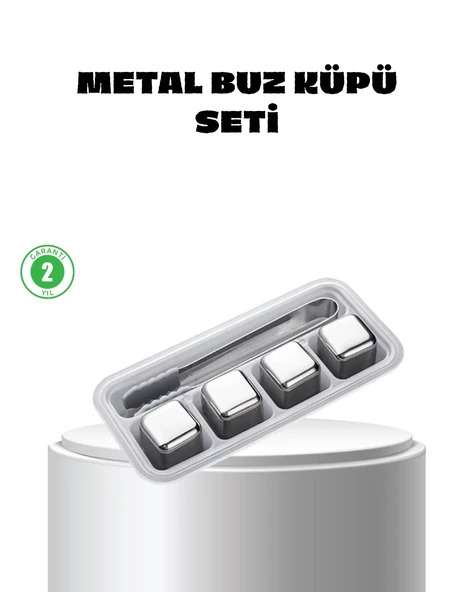 Paslanmaz Çelik Metal Buz Küpü Seti Sulandırmadan Soğutma Ve Klips Dahil ürün görseli 1