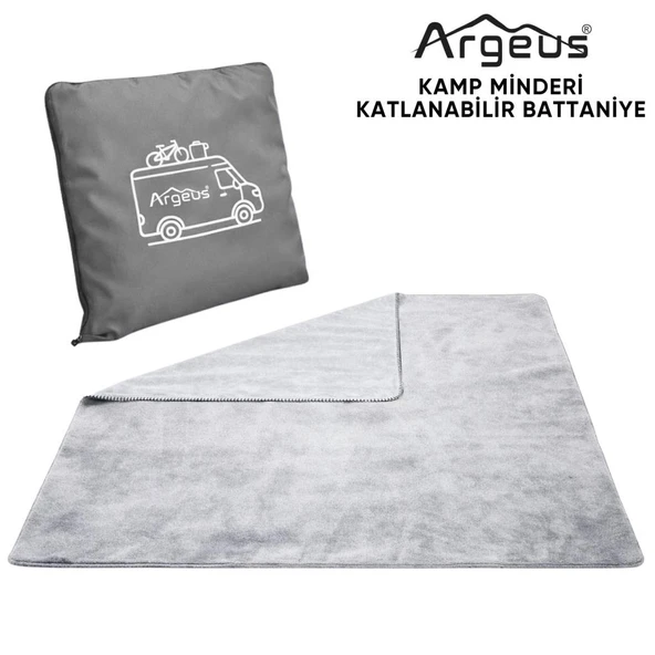 Kamp Minderi & Katlanabilir Polar Kamp Battaniyesi - Argeus - Gri ürün görseli 1