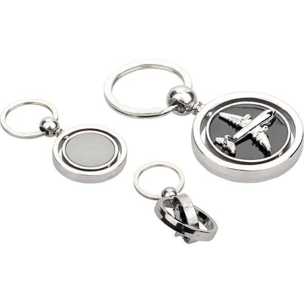 Uçak Figürlü Dönebilen Metal Unisex Anahtarlık ürün görseli 1