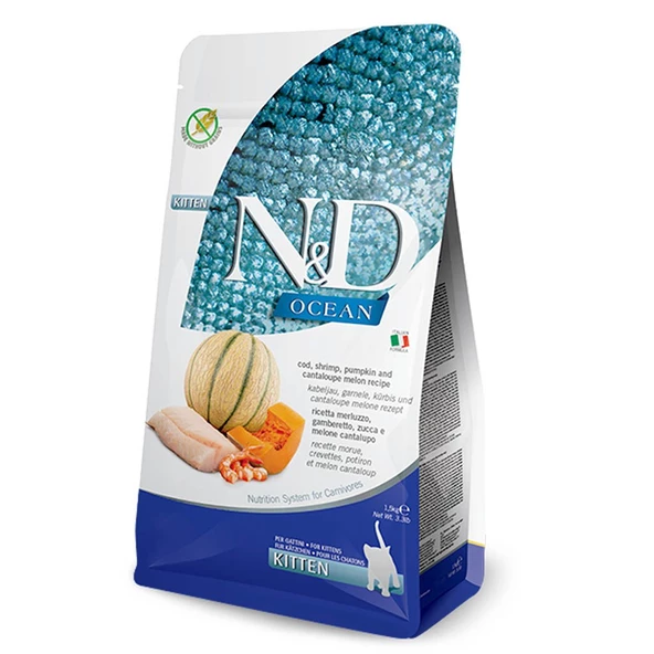 N&D Ocean Morina Balıklı Balkabaklı Karidesli Yavru Kedi Maması 5 Kg ürün görseli 1