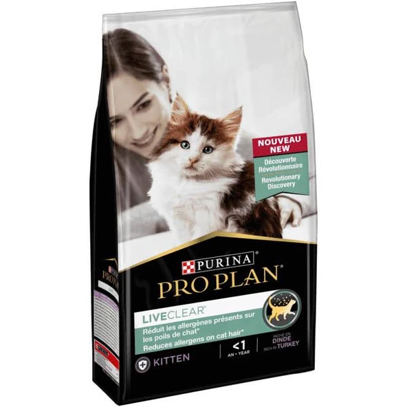 Pro Plan LiveClear Junior (Kitten) Hindili Alerji Önleyici Kedi Maması 1,4 kg ürün görseli 1
