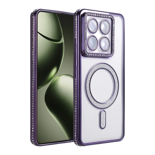 Xiaomi Mi 14t Pro Joke Simli Magneticsafe Kılıf - Derin Mor ürün görseli 1