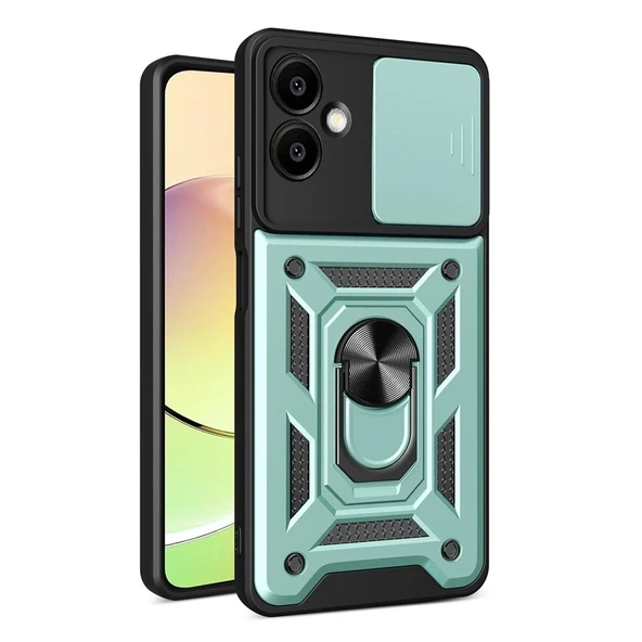 Samsung Galaxy A07 4g Pars Lens Yüzüklü Silikon - Yeşil ürün görseli 1