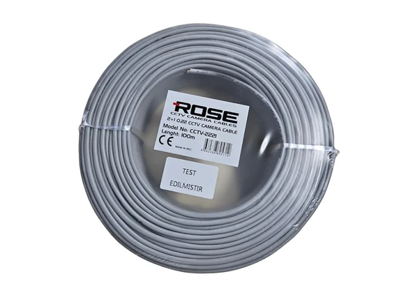Rose CCTV-2221 2+1 0,22mm CCA Kamera Kablosu 100M ürün görseli 1