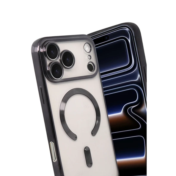 Apple İphone 17 Pro Max Kross Magneticsafe Kapak - Siyah - Resim 3