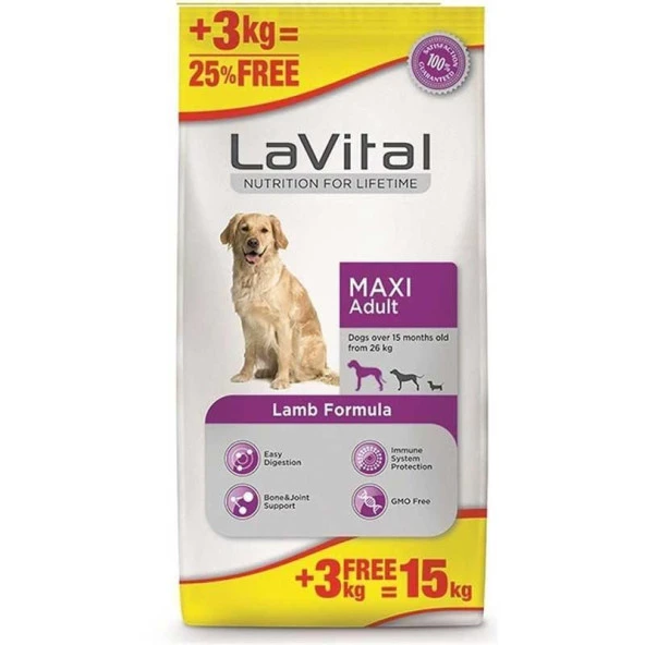 Lavital Kuzu Etli Büyük Irk Yetişkin Köpek Maması 15 kg ürün görseli 1