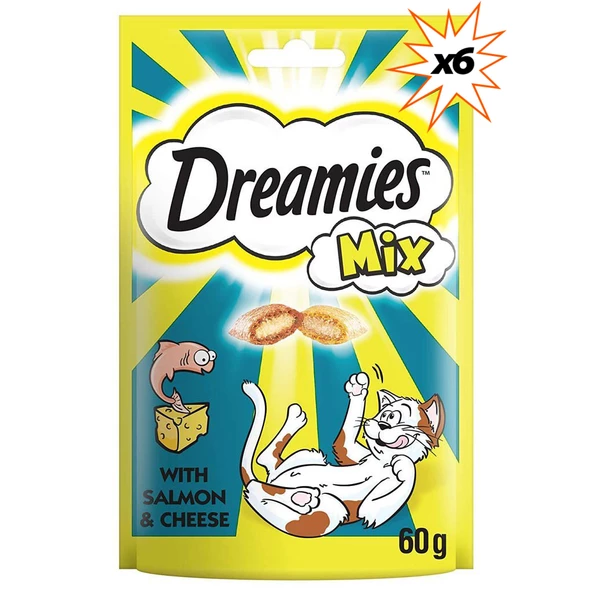DREAMIES PEYNİRLİ & SOMONLU MİX 60g x 6 Adet ürün görseli 1