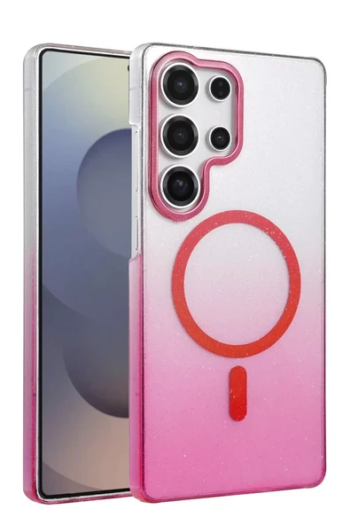 Newface Samsung Galaxy S24 Ultra Glossy Magsafe Kapak - Pembe ürün görseli 1