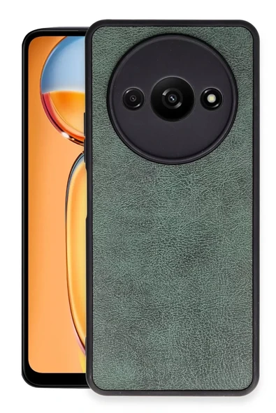 Newface Xiaomi Redmi A3 4G Kılıf Aras Deri Kapak - Koyu Yeşil ürün görseli 1