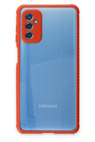Newface Samsung Galaxy M52 5G Kılıf Miami Şeffaf Silikon - Kırmızı ürün görseli 1