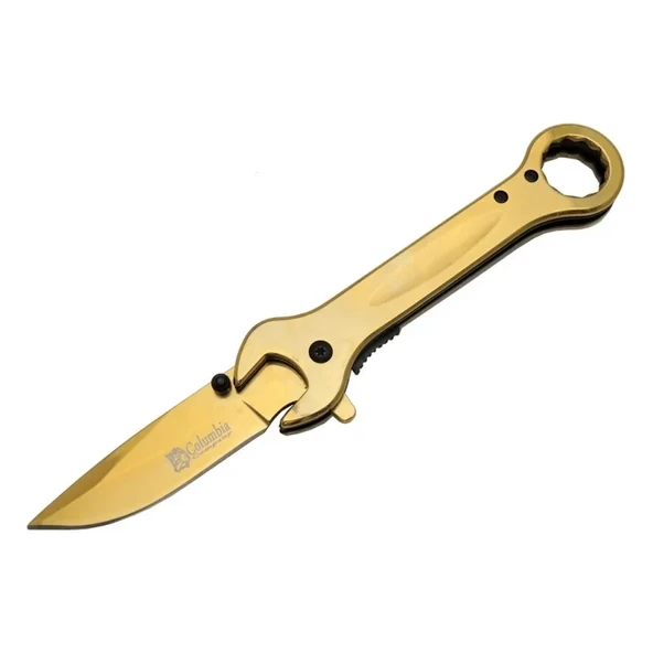 8000c Anahtar Görünümlü Gold Kamp Çakı 19 Cm - Otomatik, Metal Sap ürün görseli 1