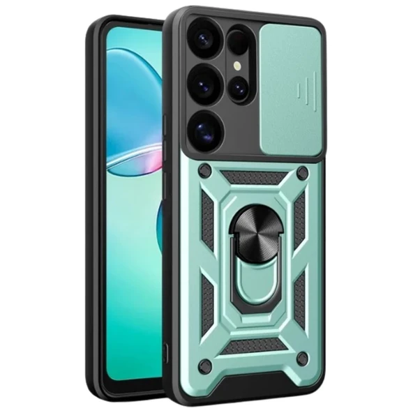 Samsung Galaxy S26 Ultra Pars Lens Yüzüklü Silikon - Yeşil ürün görseli 1