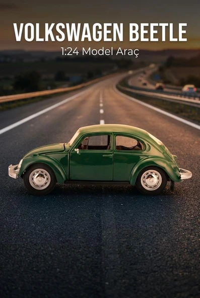 Maisto Lisanslı Volkswagen Beetle Model Araba 1:24 Die Cast Metal Kapıları Açılan Model Araba ürün görseli 1