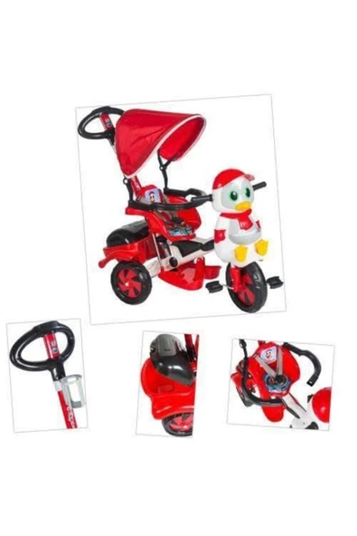 Baby Poufi Dilaver 3 Tekerlekli Ebeveyen Kontrollü Bisiklet Mavi ürün görseli 1
