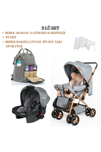 Ünal Travel Sistem Bebek Arabası Taşıma Puseti Ve Anne Bebek Bakım Çantası ürün görseli 1