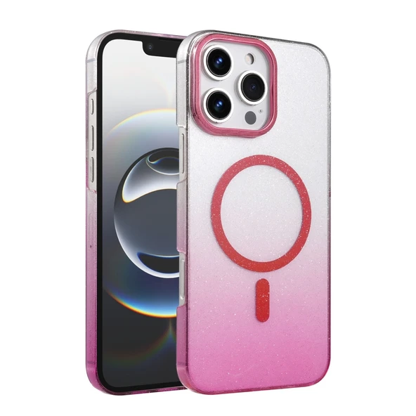 Apple İphone 16 Pro Max Glossy Magsafe Kapak - Pembe ürün görseli 1