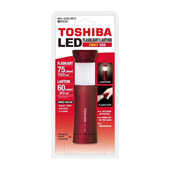 Toshiba KFL-403L 2 Fonksiyonlu El Feneri Kırmızı ürün görseli 1