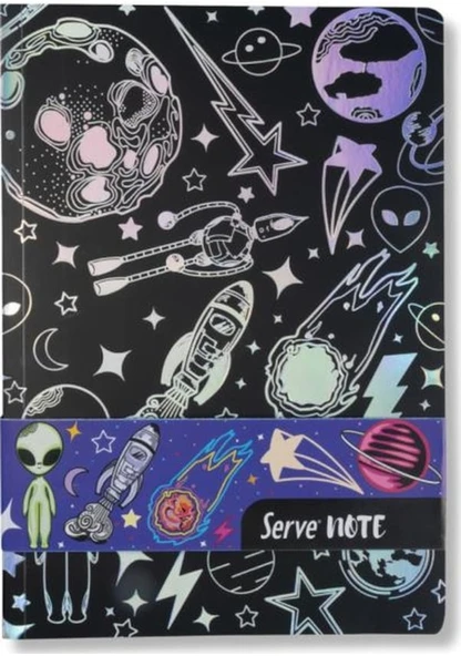 SERVE DEFTER SETI DESENLI UZAY SERISI SIYAH - Resim 2