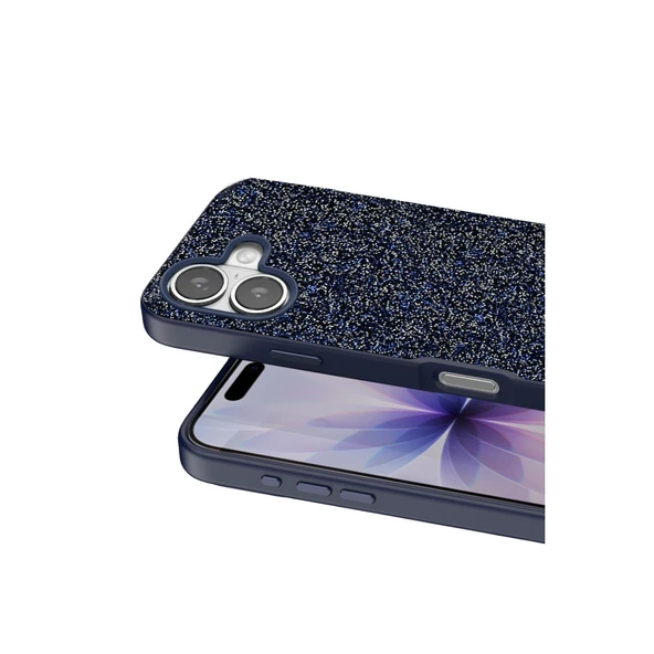 Onegif Apple İphone 17 Bright Simli Kapak - Mavi - Resim 2