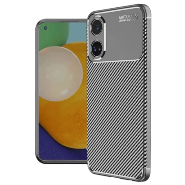 Oppo A60 Kılıf Auto Focus Karbon Kapak - Gri ürün görseli 1