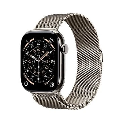 Apple Watch 11 GPS + Cellular 46mm Natural Rengi Titanyum Kasa ve Natural Rengi Milano Loop S/M ürün görseli 1