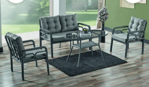 MİRA CONCEPT OSCAR GRİ 2+1+1 BALKON BAHÇE OTURMA GRUBU ürün görseli 1