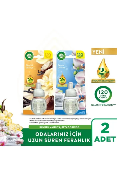 Air Wick Elektrikli Oda Kokusu Yedek Şişe Büyülü Vanilya + Beyaz Orkide 2x19 ML ürün görseli 1