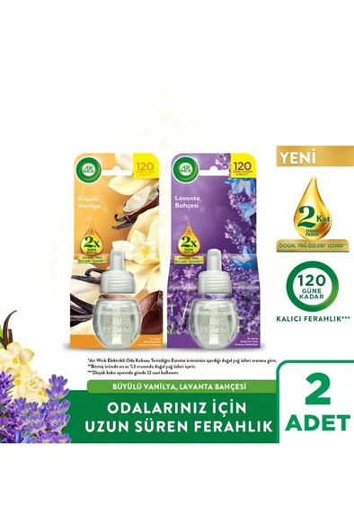 Air Wick Elektrikli Oda Kokusu Yedek Şişe Büyülü Vanilya + Lavanta Bahçesi 2x19 ML ürün görseli 1