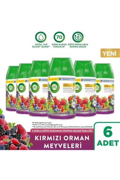 Air Wick Kırmızı Orman Meyveleri Oda Kokusu Freshmatic Yedek Spreyi 6x250 ml ürün görseli 1