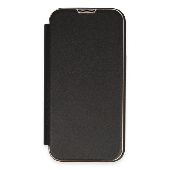 iPhone 13 Pro Kılıf Dolpin Kapaklı - Siyah - Resim 2