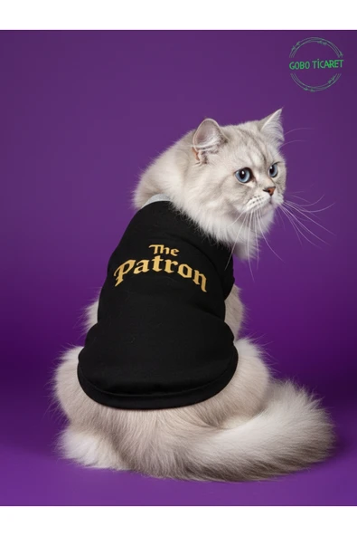 Gobo Siyah The Patron Yazılı Kedi ve Köpek Kıyafeti Tişörtü Elbisesi XSMALL/XS/Beden 0 ürün görseli 1
